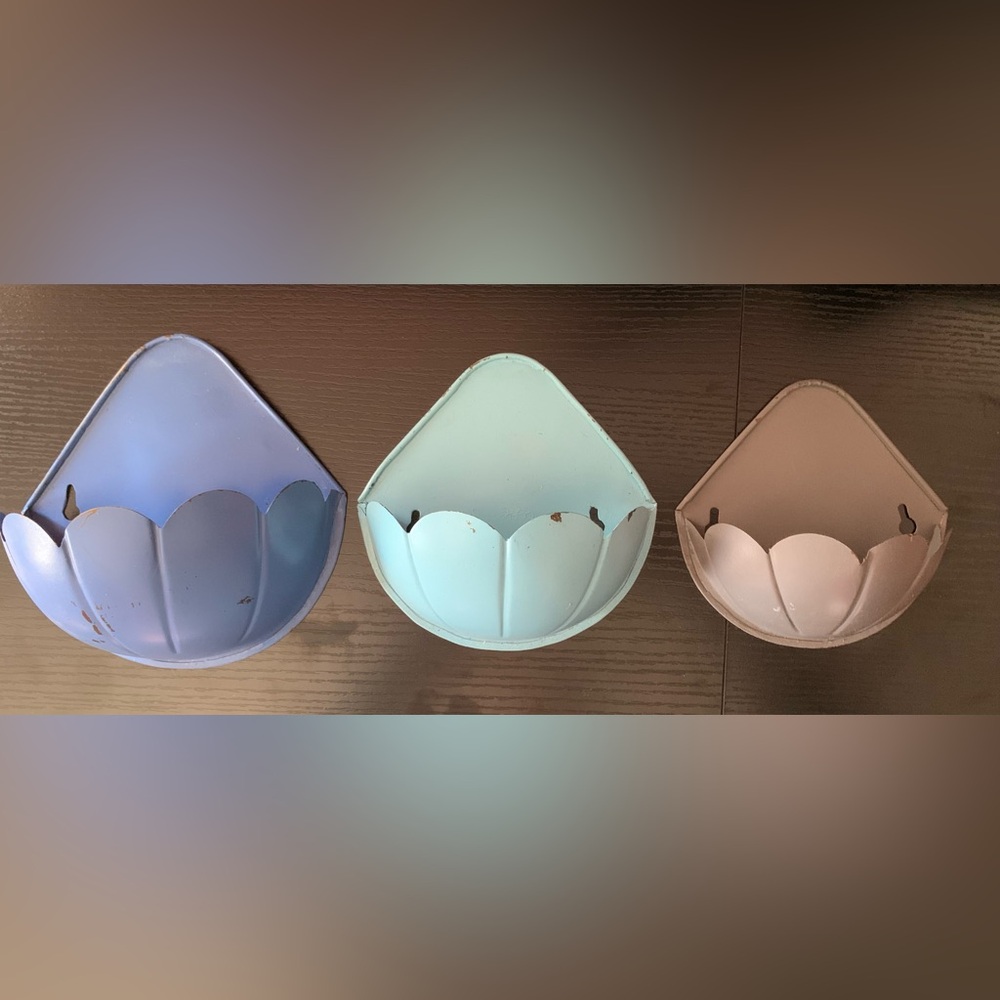 3 small Metal Wall Shelves/Pockets